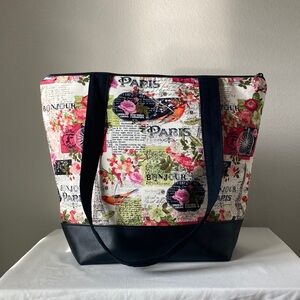 Floral Paris Tote Bag